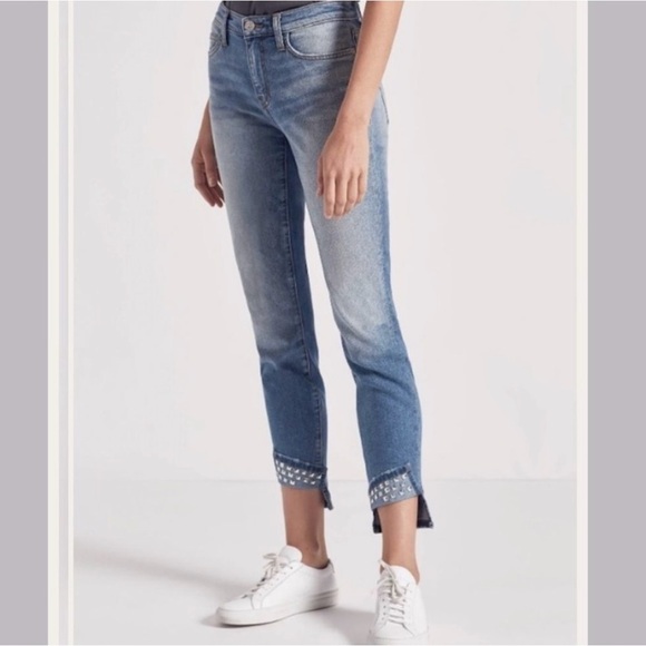 Current Elliott THE TURNT JEAN - Keeling Studded Jeans size 27 - Picture 4 of 11